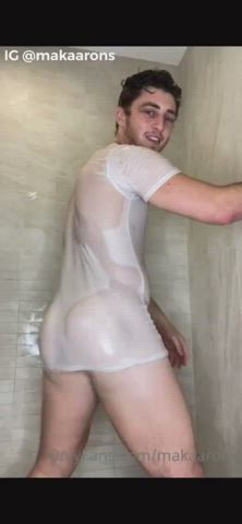 Big Ass Bubble Butt Gay Jiggling OnlyFans Shower Wet gif