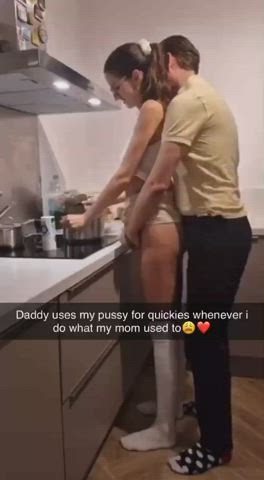 bareback fantasy glasses kitchen sex skinny teen tight pussy gif