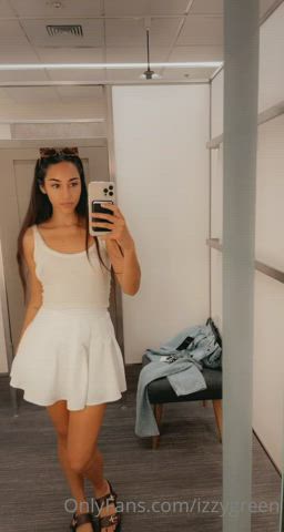 fitting room tease undressing gif