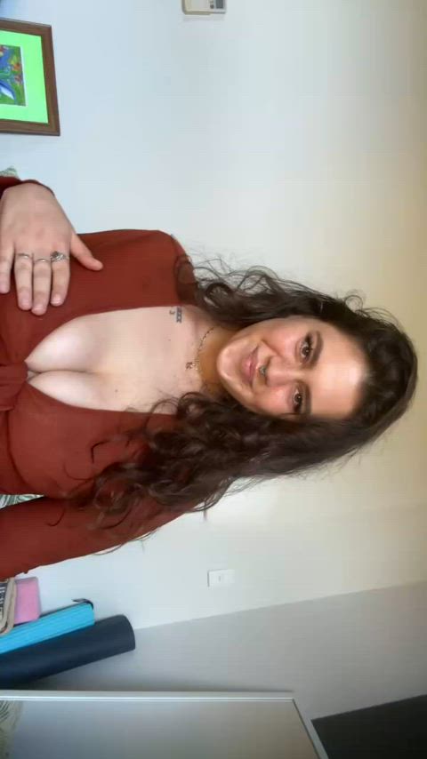 brunette onlyfans striptease tease tiktok r/tiktits gif