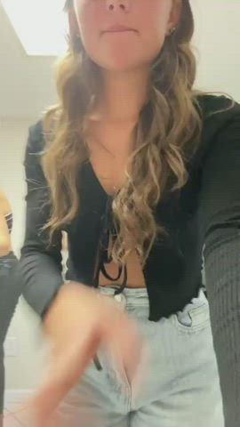 braless cute dancing jiggling pokies tiktok gif