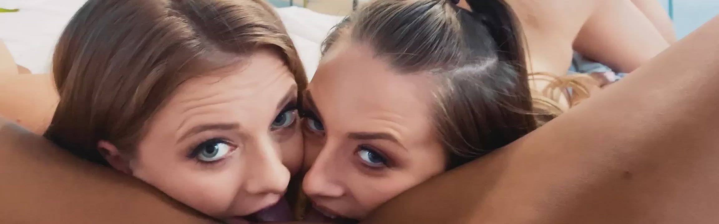 Girls Lesbian Threesome gif