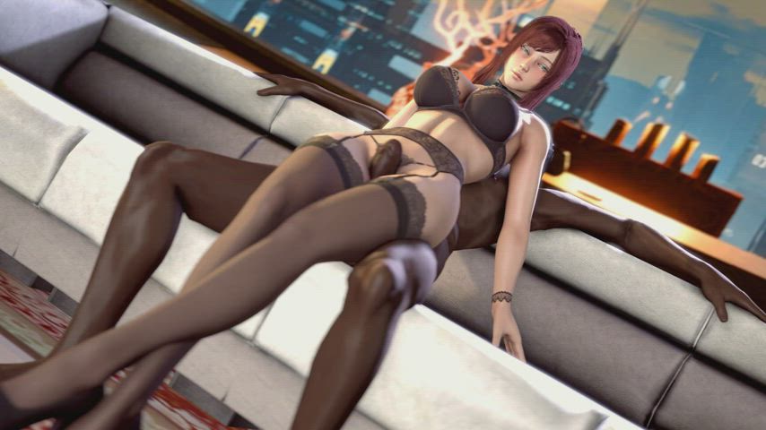 3d animation big tits lingerie rule34 thighjob gif