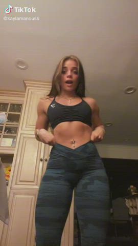 18 Years Old Barely Legal Fitness Muscular Girl TikTok gif