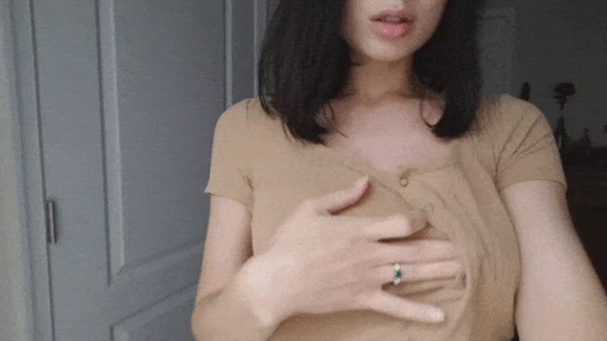 Asian Boobs Tease gif