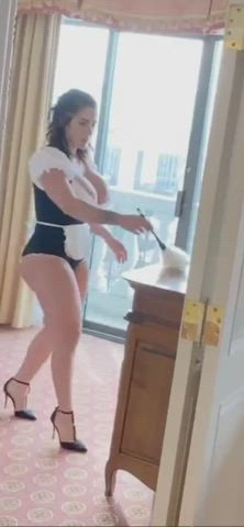 Heels Huge Tits Maid gif