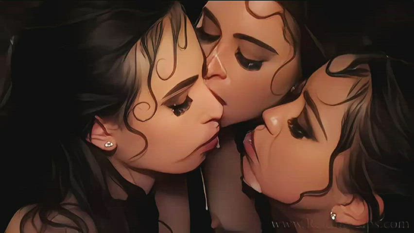 3 girls + cum = sexy make out