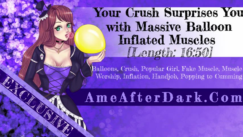 balloons crush femdom handjob muscles gif