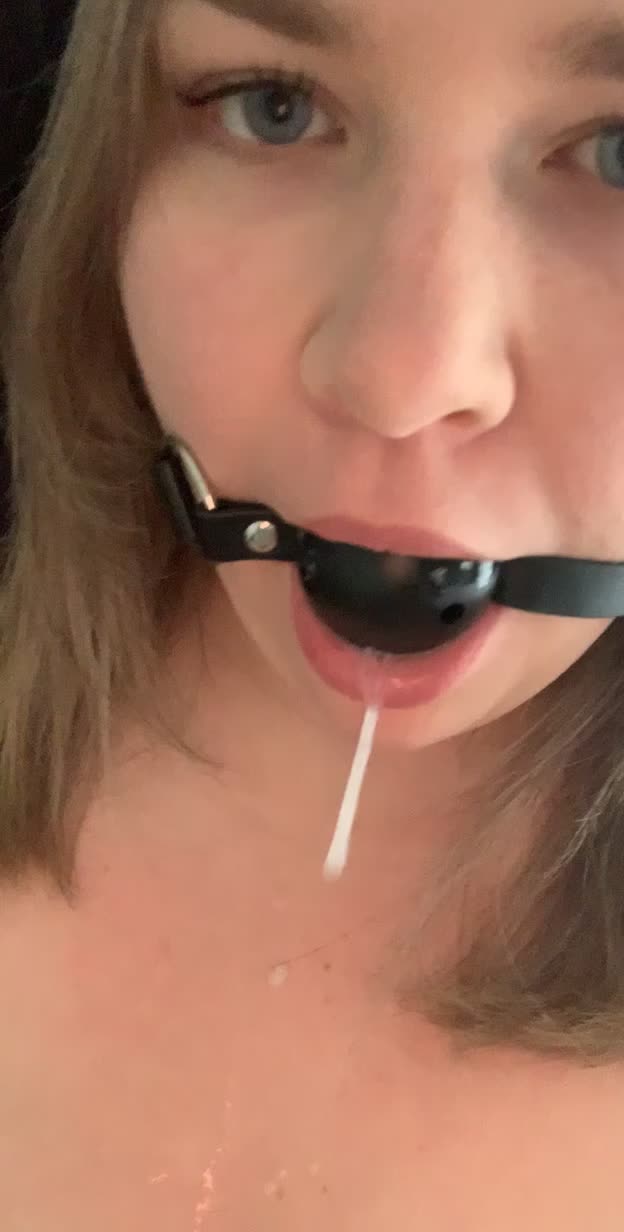 stretching my mouth and wishing i had a hard cock to drool on