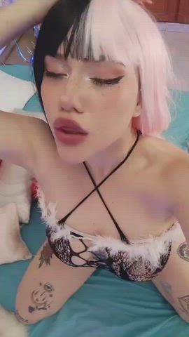 ahegao pornstar post orgasm public russian saliva gif