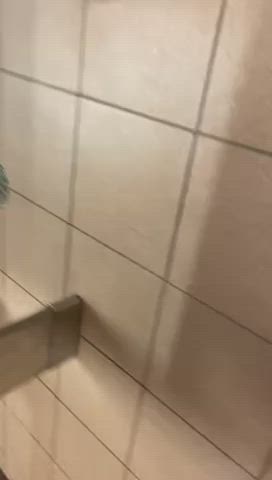 Wifey taking her kegel weight out in public restroom before peeing