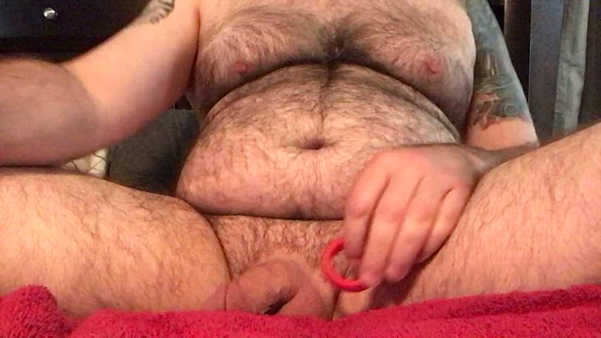 Daddy plays with his soft cock