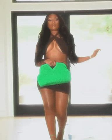 Celebrity Ebony Skirt Tits gif