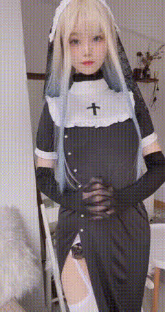 big tits lingerie nun gif