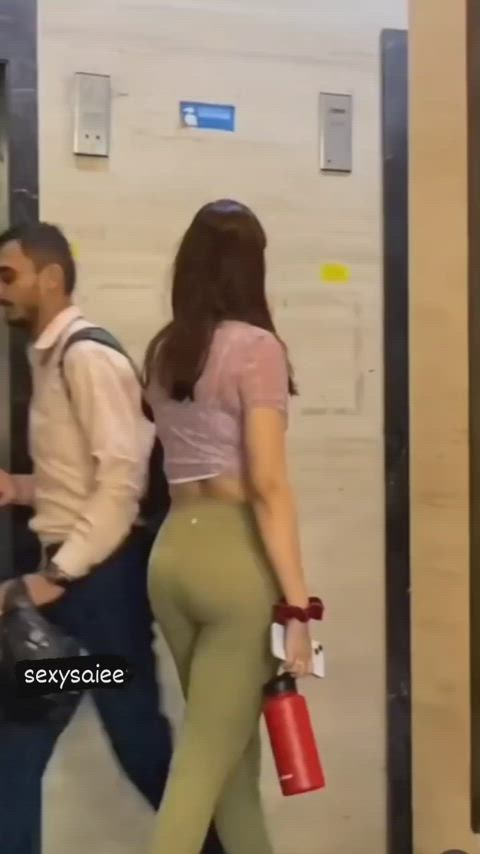 ass celebrity cute gym indian leggings public gif
