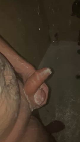 bathtub big dick shower slow motion uncut gif