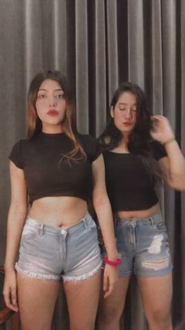 18 Years Old Brunette Dancing Indian Teen TikTok Twins gif