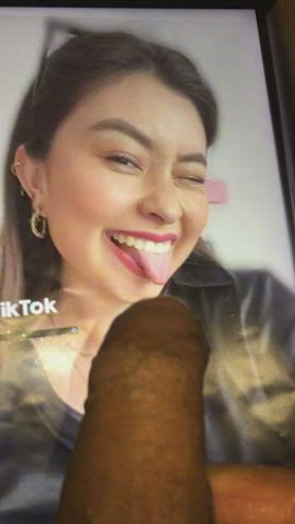 cum cum in mouth cumshot latina mexican tiktok tongue fetish tribbing tribute gif