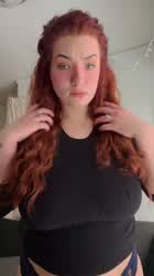 Busty Redhead Titty Drop gif