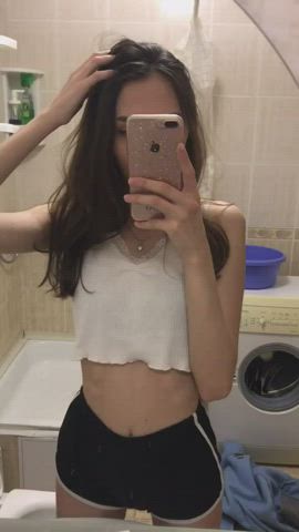 Mirror Petite Selfie gif