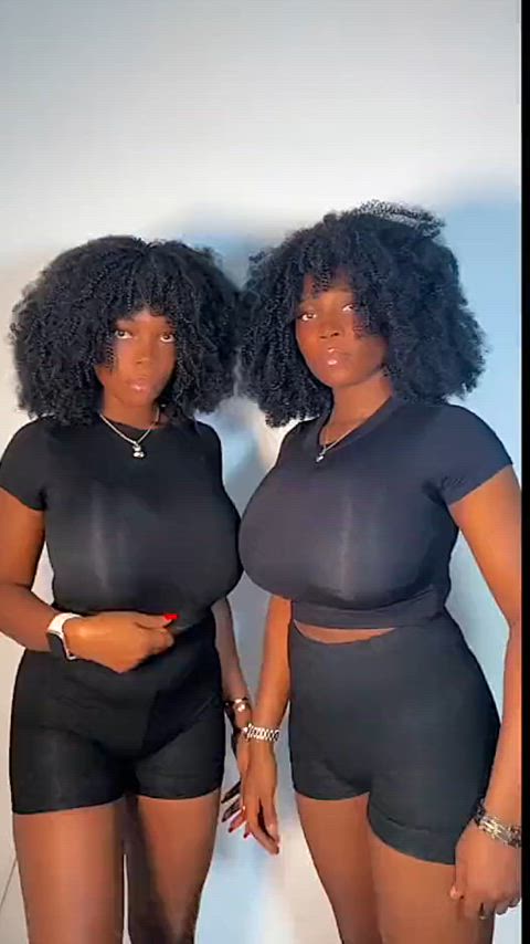 afro big tits natural natural tits twins wholesome gif