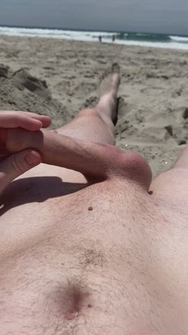 Cumming at the nude beach