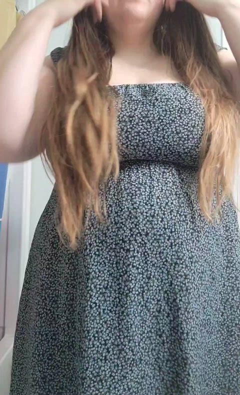 This sweet dress is hiding a very needy slut 😋