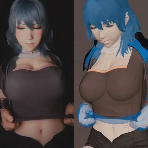 3d animation big tits bouncing tits hentai rule34 tits titty drop undressing gif