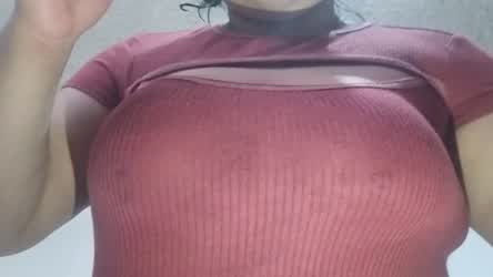 Boobs Jiggling See Through Clothing gif