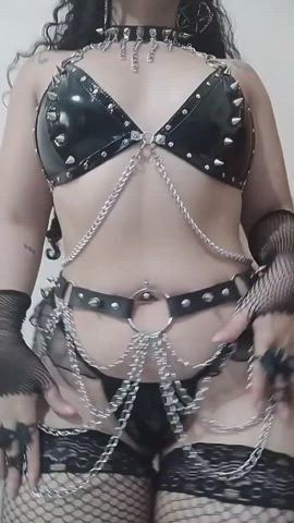 curvy goth lingerie gif