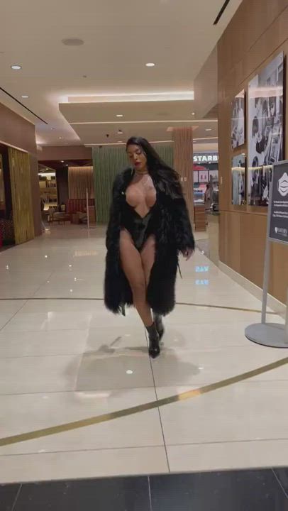 Clothed Exhibitionist Hotel Joss Lescaf Latex Public Trans gif