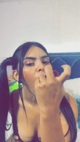 Big Tits Blowjob CamSoda Camgirl Latina gif