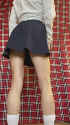 Japanese Schoolgirl Skirt Thong Upskirt gif