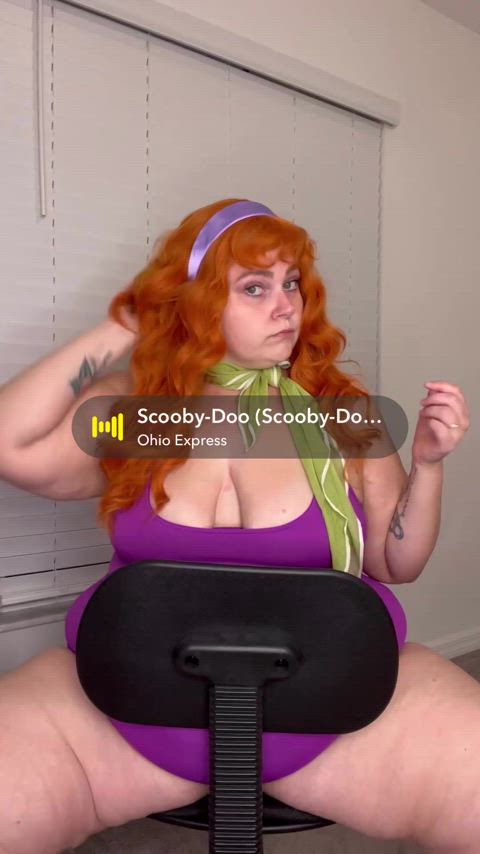 bbw big ass boobs chubby cosplay costume milf redhead ssbbw squirt gif