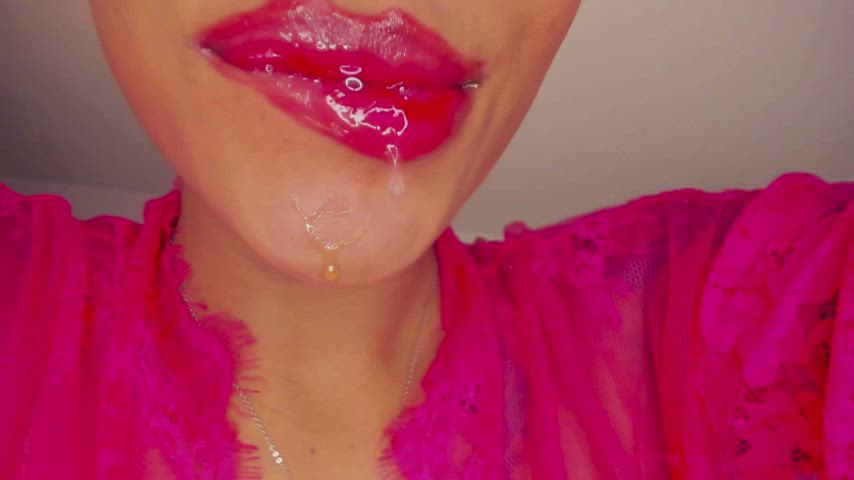 brunette facial latina pornstar saliva sexy gif