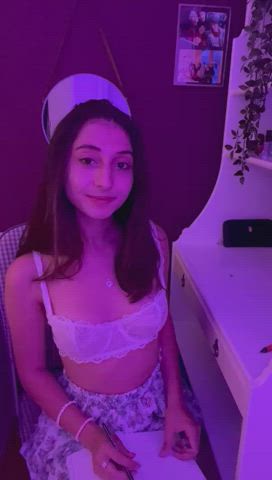 Bra Tease Teen gif