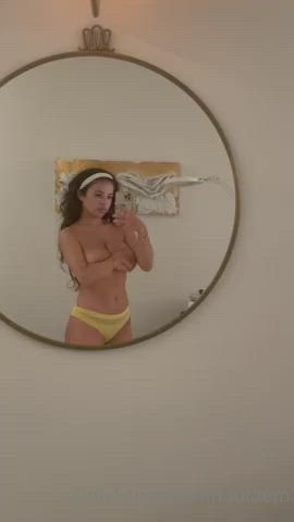 Big Tits Boobs MILF Mirror Nude gif