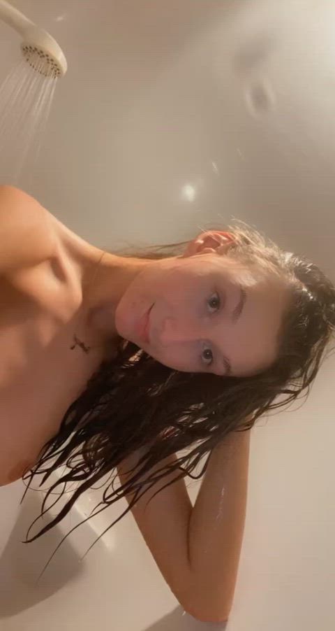 amateur ass fit horny pussy shower small tits solo tanned tits gif