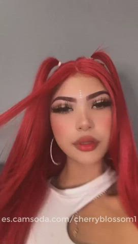 Blowjob CamSoda Kiss Pornstar Redhead Tits Webcam gif