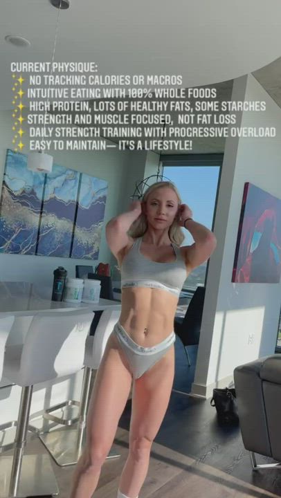 Ass Blonde Fitness Muscular Girl Pokies Underwear gif