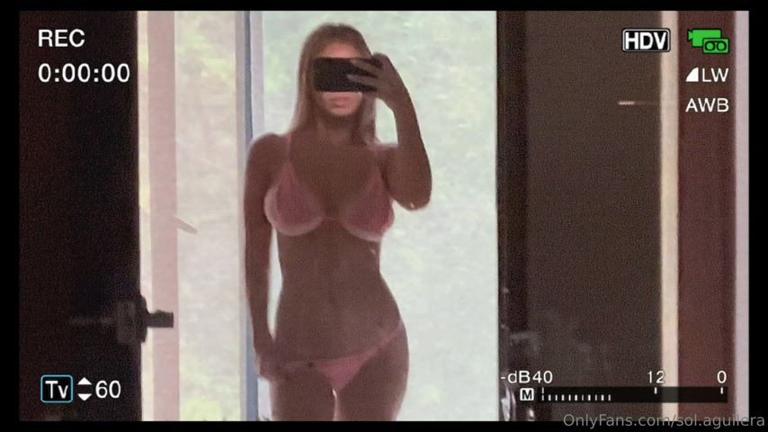 bikini blonde boobs gif