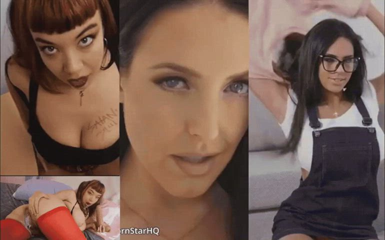 ahegao angela white big tits blowjob brunette cute latina milf pornstar split screen
