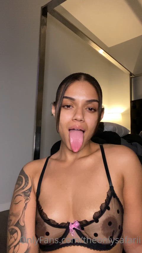 ebony long tongue tongue tongue fetish gif