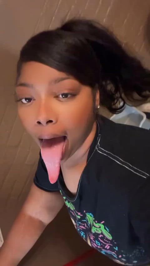 ebony long tongue tongue tongue fetish gif