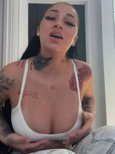 bhad bhabie grabbing her tits on live