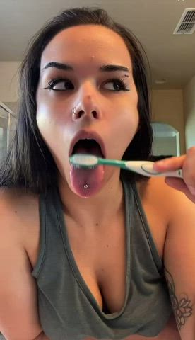 Just brushing my tongue.
