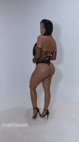 Brazilian Brunette Bubble Butt Lingerie Tease gif