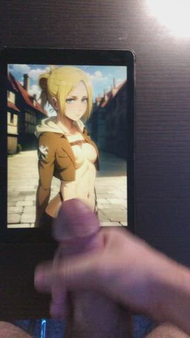 Cum tribute for Annie from attack on titan, erome video link is in the comments.