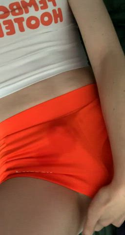 POV: you walk in on the new femboy hooters employee playing with themselves