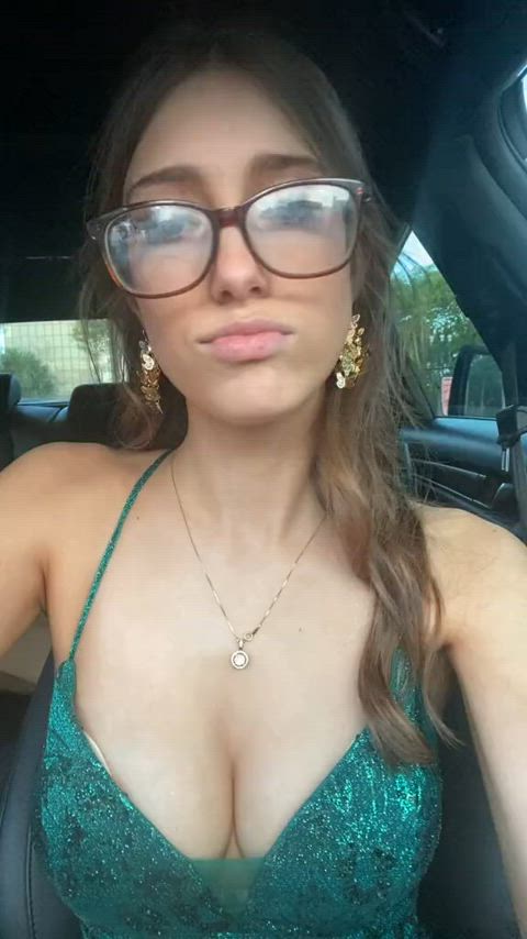 braces cleavage tiktok gif